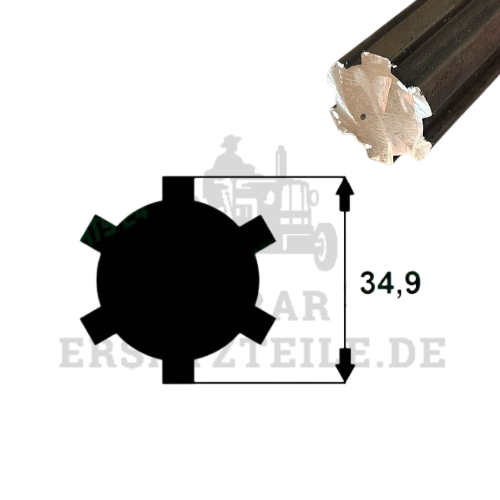 Keilwellenprofil Z-6 (1 38″) 34,9 Keilwellenprofil Z-6 (1 3/8″) 34,9 mm. – Bild 1
